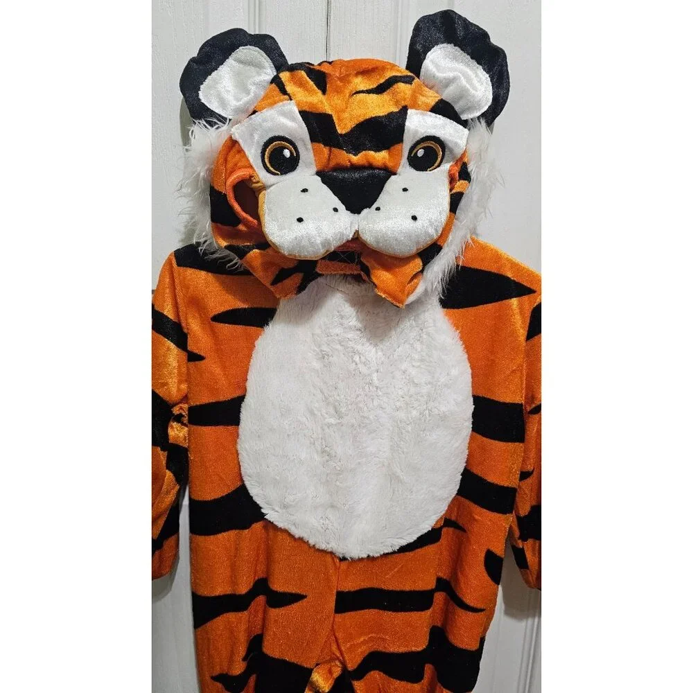 Tiny Tiger Baby Costume 6-12 Months Halloween Safari Jungle Animal Booties Hood